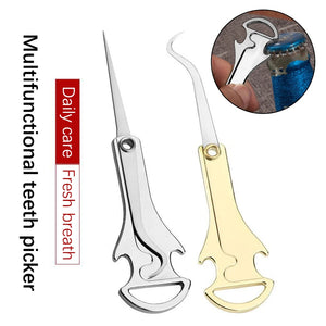 Stainless Steel Bottle Opener and Folding Toothpick